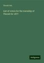 Thorah Ont.: List of voters for the township of Thorah for 1877, Buch