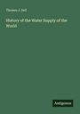 Titel "History of the Water Supply of the World" von Thomas J. Bell, darunter das Wort "Antigonos". Hintergrund grün.