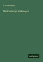 U. Niederhöffer: Mecklenburg's Volkssagen, Buch