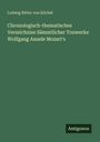 Ludwig Ritter von Köchel: Chronologisch-thematisches Verzeichniss Sämmtlicher Tonwerke Wolfgang Amade Mozart's, Buch