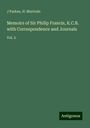 J. Parkes: Memoirs of Sir Philip Francis, K.C.B. with Correspondence and Journals, Buch