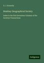 D. J. Kennelly: Bombay Geographical Society, Buch