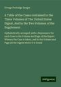 George Partridge Sanger: A Table of the Cases contained in the Three Volumes of The United States Digest, And in the Two Volumes of the Supplement, Buch