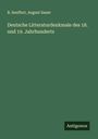 B. Seuffert: Deutsche Litteraturdenkmale des 18. und 19. Jahrhunderts, Buch