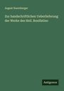 August Nuernberger: Zur handschriftlichen Ueberlieferung der Werke des Heil. Bonifatino, Buch