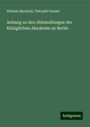 William Marshall: Anhang zu den Abhandlungen der Königlichen Akademie zu Berlin, Buch