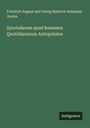 Friedrich August und Georg Heinrich Antastius Junius: Sportularum apud Romanos Quotidianarum Antiquitates, Buch