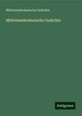 Mittelniederdeutsche Gedichte: Mittelniederdeutsche Gedichte, Buch