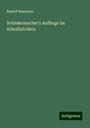 Rudolf Baxmann: Schleiermacher's Anfänge im Schriftstellern, Buch