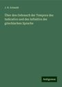 J. N. Schmidt: Über den Gebrauch der Tempora des Indicativs und des Infinitivs der griechischen Sprache, Buch