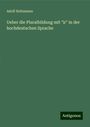 Adolf Holtzmann: Ueber die Pluralbildung mit "ir" in der hochdeutschen Sprache, Buch