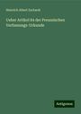 Heinrich Albert Zachariä: Ueber Artikel 84 der Preussischen Verfassungs-Urkunde, Buch