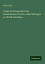 Moriz Crain: Ueber die Composition der Plautinischen Cantica, nebst Beitragen zur Kritik derselben, Buch