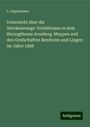 L. Oppermann: Uebersicht über die Abwässerungs-Verhältnisse in dem Herzogthume Arenberg-Meppen und den Grafschaften Bentheim und Lingen im Jahre 1868, Buch