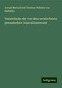 Joseph Maria Ernst Christian Wilhelm von Radowitz: Verzeichniss der von dem verstorbenen preussischen Generallieutenant, Buch