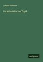 Johann Imelmann: Zur aristotelischen Topik, Buch