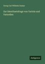 Georg Carl Wilhelm Dumas: Zur Identitaetsfrage von Variola und Varicellen, Buch