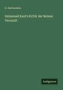 G. Hartenstein: Immanuel Kant's Kritik der Reinen Vernunft, Buch
