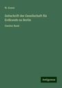 W. Koner: Zeitschrift der Gesellschaft für Erdkunde zu Berlin, Buch