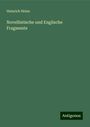 Heinrich Heine: Novellistische und Englische Fragmente, Buch