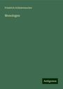 Friedrich Schleiermacher: Monologen, Buch