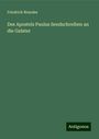 Friedrich Brandes: Des Apostels Paulus Sendschreiben an die Galater, Buch