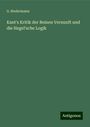 G. Biedermann: Kant's Kritik der Reinen Vernunft und die Hegel'sche Logik, Buch