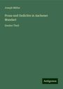 Joseph Müller: Prosa und Gedichte in Aachener Mundart, Buch