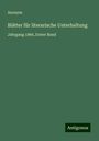 Anonym: Blätter für literarische Unterhaltung, Buch