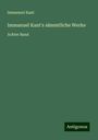 Immanuel Kant: Immanuel Kant's sämmtliche Werke, Buch