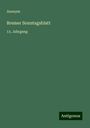 Anonym: Bremer Sonntagsblatt, Buch