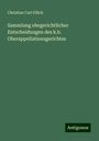 Christian Carl Glück: Sammlung ehegerichtlicher Entscheidungen des k.b. Oberappellationsgerichtes, Buch