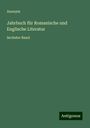 Anonym: Jahrbuch für Romanische und Englische Literatur, Buch