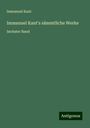 Immanuel Kant: Immanuel Kant's sämmtliche Werke, Buch