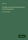 Anonym: Beiträge zur Kunde steiermärkischer Geschichtsquellen, Buch