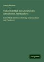 Joseph Addison: Volksbibliothek der Literatur des achtzehnten Jahrhunderts, Buch