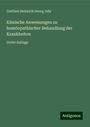 Gottlieb Heinrich Georg Jahr: Klinische Anweisungen zu homöopathischer Behandlung der Krankheiten, Buch