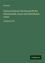 Anonym: Oesterreichische Wochenschrift für Wissenschaft, Kunst und öffentliches Leben, Buch