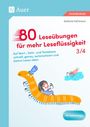 "80 Leseübungen für mehr Leseflüssigkeit 3/4. Mit Kopiervorlagen." Illustration: Kind auf orangenen Tausendfüßler.