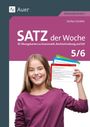 „Satz der Woche“, 51 Übungskarten zu Grammatik, Rechtschreibung und Stil, 5/6. Mädchen hält Karten hoch.