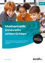 „Mathematik innovativ unterrichten“ steht abgebildet. Drei lachende Kinder beugen sich über einen Tisch. Links „scolix“ Logo.