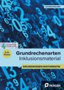„Grundrechenarten Inklusionsmaterial“, „5./6. Klasse“, blaue Zahlencollage, PERSEN-Logo unten rechts.