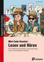 "Mini-Code-Knacker: Lesen und Hören" zeigt zwei Detektive in Trenchcoats und Hüten, die an einem Schreibtisch sitzen.