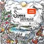 "Mein Sommer Spaziergang: Ausmalen und durchatmen" von Rita Berman. Illustration mit Landschaft, Blumen und einem Fisch.