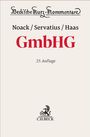 "Noack / Servatius / Haas GmbHG 25. Auflage" in schwarzer und roter Schrift. Unten ein Logo mit einem Greif und "C.H.BECK".