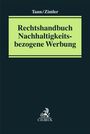 "Tann/Zintler: Rechtshandbuch Nachhaltigkeitsbezogene Werbung." Dunkler Hintergrund mit grünem Textfeld. Unten Logo.