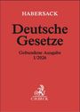Titel: "Deutsche Gesetze". Autor: "HABERSACK". Ausgabe: "Gebundene Ausgabe I/2026". Unten ist ein C.H.BECK-Logo. Hintergrund: Rot.