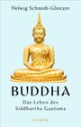"Helwig Schmidt-Glintzer: BUDDHA. Das Leben des Siddhartha Gautama. C.H.BECK." Goldene Buddha-Statue auf hellblauem Hintergrund.