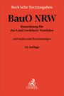 „BauO NRW, Bauordnung für das Land Nordrhein-Westfalen, 18. Auflage.“ Rotes Cover, C.H. Beck Logo unten.