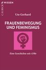 "Ute Gerhard: FRAUENBEWEGUNG UND FEMINISMUS. Eine Geschichte seit 1789." Feminismus-Symbol auf dunkelrotem Hintergrund.